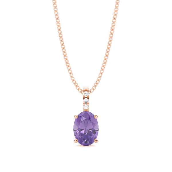 Prong Setting Oval Amethyst Pendant
