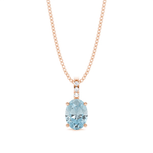 Prong Setting Oval Aquamarine Pendant
