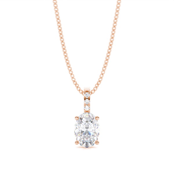 Prong Setting Oval Moissanite Pendant