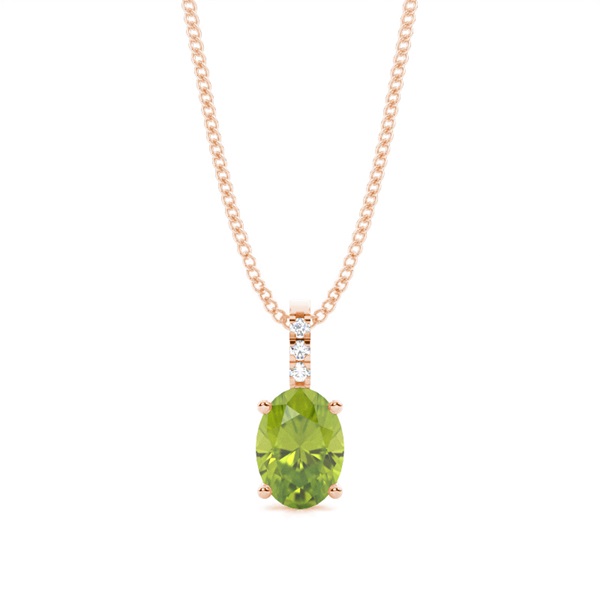 Prong Setting Oval Peridot Pendant