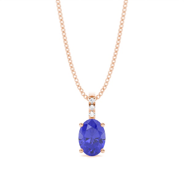 Prong Setting Oval Tanzanite Pendant