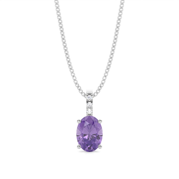 Prong Setting Oval Amethyst Pendant