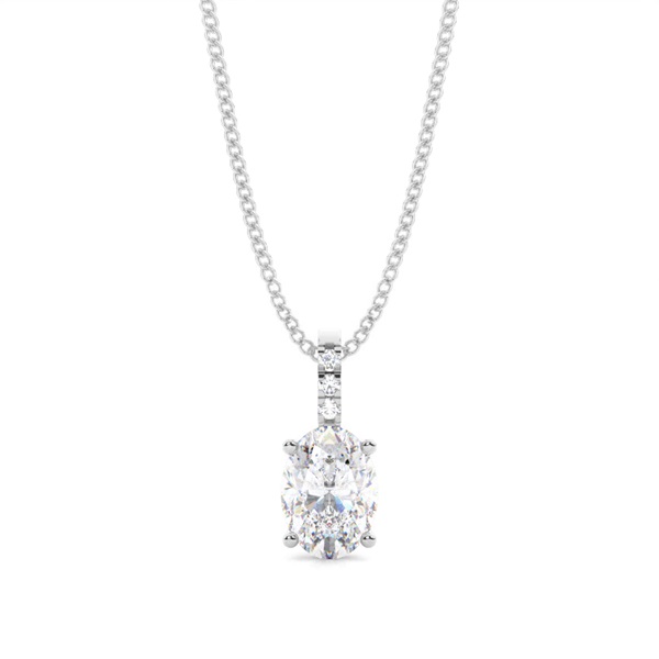 Prong Setting Oval Moissanite Pendant
