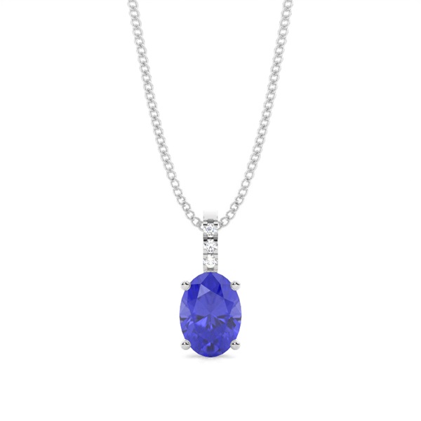 Prong Setting Oval Tanzanite Pendant