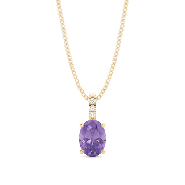 Prong Setting Oval Amethyst Pendant