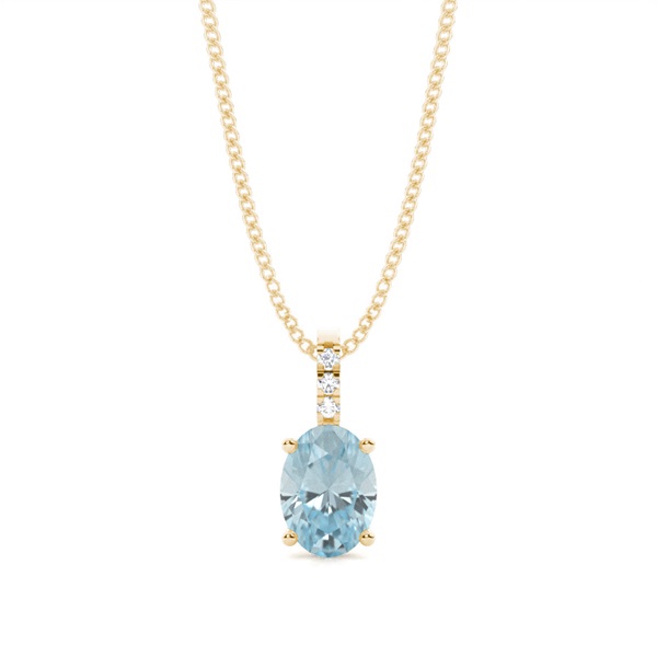 Prong Setting Oval Aquamarine Pendant
