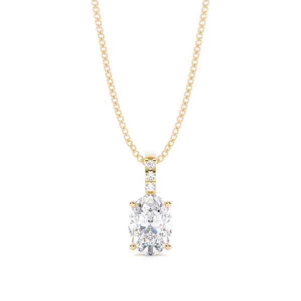 Prong Setting Oval Moissanite Pendant