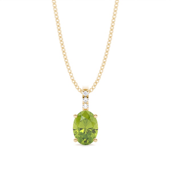 Prong Setting Oval Peridot Pendant