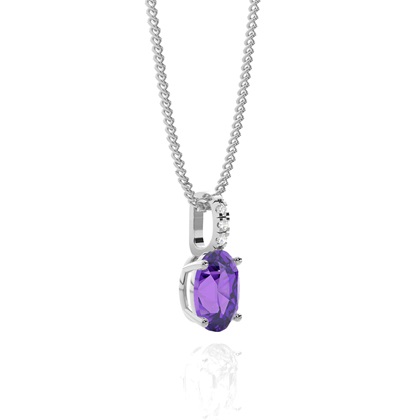 Ovaler Amethyst-Anhänger in einer Krappenfassung