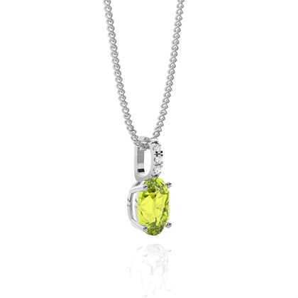 Ovaler Peridot-Anhänger in einer Krappenfassung