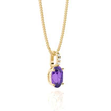 Ovaler Amethyst-Anhänger in einer Krappenfassung