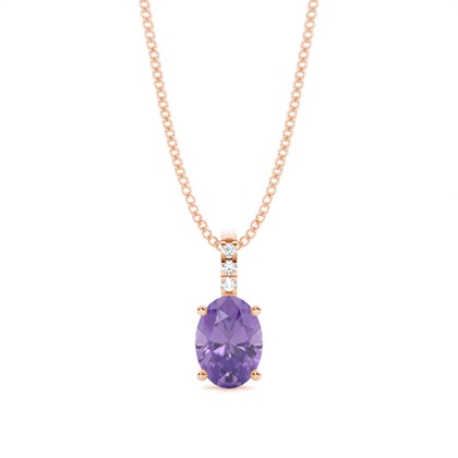 Prong Setting Oval Amethyst Pendant