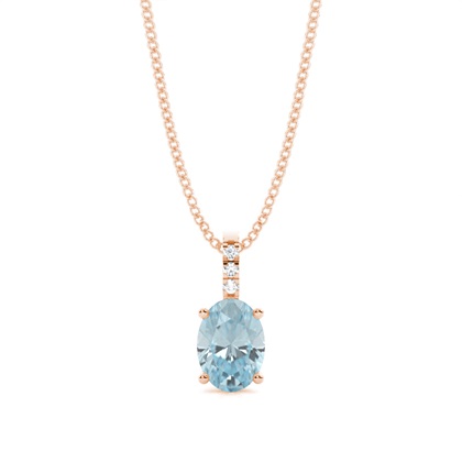 Prong Setting Oval Aquamarine Pendant