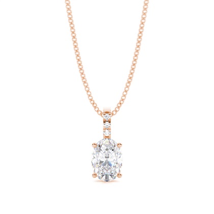 Prong Setting Oval Moissanite Pendant