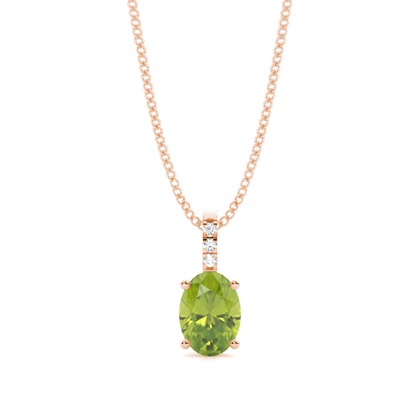 Prong Setting Oval Peridot Pendant