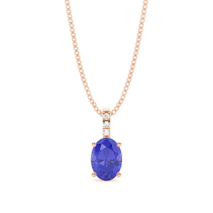 Prong Setting Oval Tanzanite Pendant