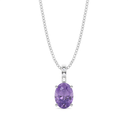 Prong Setting Oval Amethyst Pendant