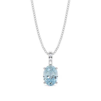 Prong Setting Oval Aquamarine Pendant