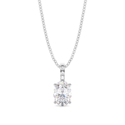 Prong Setting Oval Moissanite Pendant