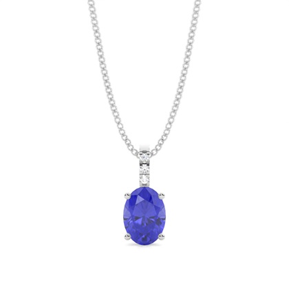 Prong Setting Oval Tanzanite Pendant