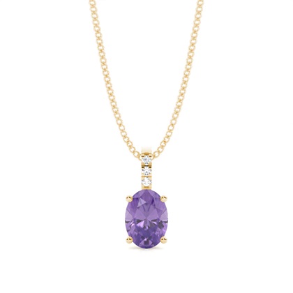 Prong Setting Oval Amethyst Pendant