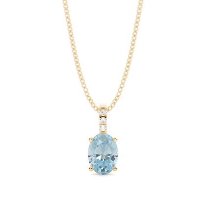 Prong Setting Oval Aquamarine Pendant