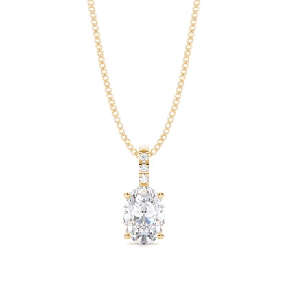 Prong Setting Oval Moissanite Pendant