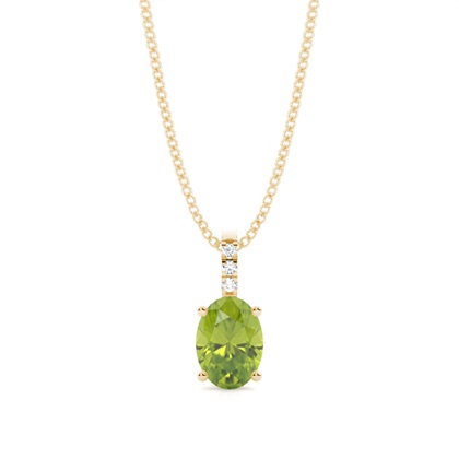Prong Setting Oval Peridot Pendant