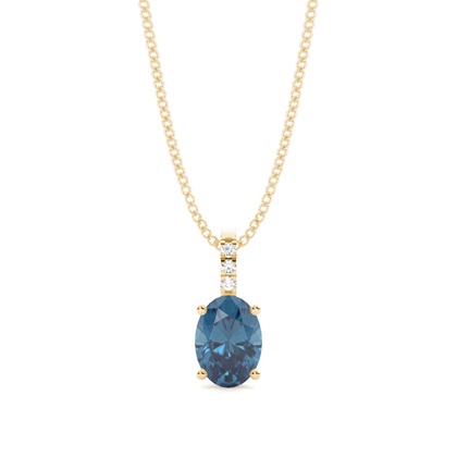 Prong Setting Oval Blue Topaz Pendant