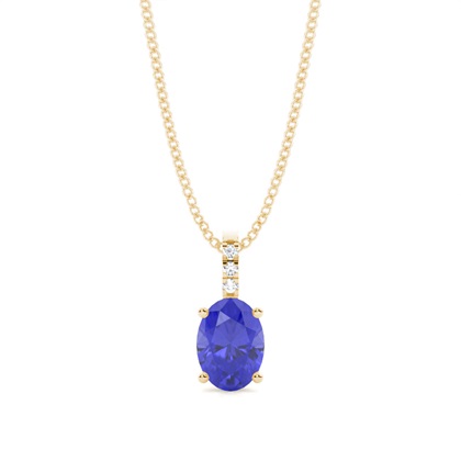 Prong Setting Oval Tanzanite Pendant