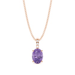 Ovaler Amethyst-Anhänger in einer Krappenfassung