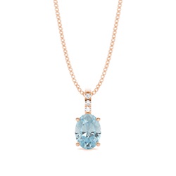 Prong Setting Oval Aquamarine Pendant