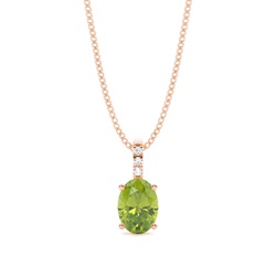 Ovaler Peridot-Anhänger in einer Krappenfassung
