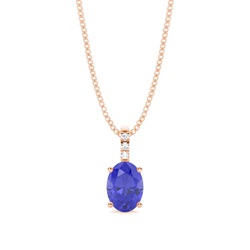 Prong Setting Oval Tanzanite Pendant
