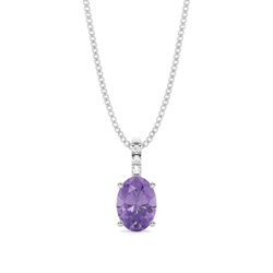 Ovaler Amethyst-Anhänger in einer Krappenfassung