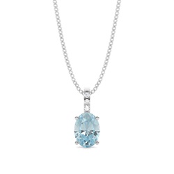 Prong Setting Oval Aquamarine Pendant