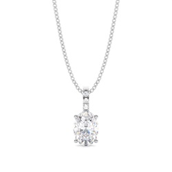 Prong Setting Oval Moissanite Pendant