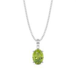 Ovaler Peridot-Anhänger in einer Krappenfassung