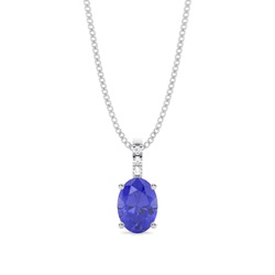 Prong Setting Oval Tanzanite Pendant
