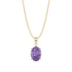 Prong Setting Oval Amethyst Pendant