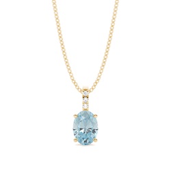 Prong Setting Oval Aquamarine Pendant