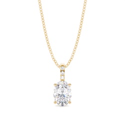 Prong Setting Oval Moissanite Pendant