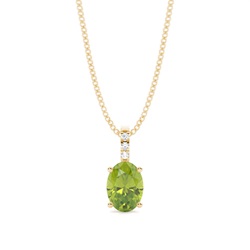 Prong Setting Oval Peridot Pendant
