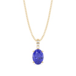 Prong Setting Oval Tanzanite Pendant