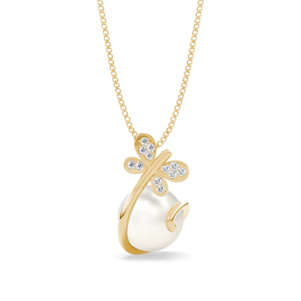 Tension Setting Round Pearl Pendant