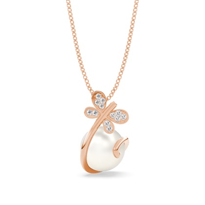Tension Setting Round Pearl Pendant