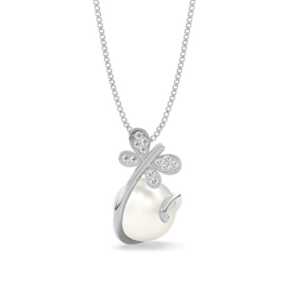 Tension Setting Round Pearl Pendant