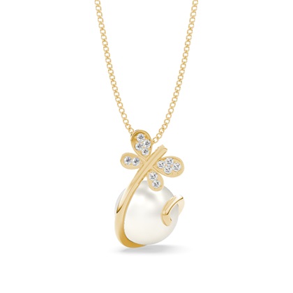 Tension Setting Round Pearl Pendant