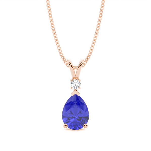 Prong Setting Pear Tanzanite Pendant