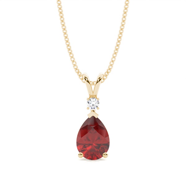 Prong Setting Pear Garnet Pendant